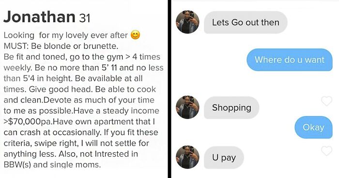 40 Shallow People On Dating Apps Who Were Called Out For Being 