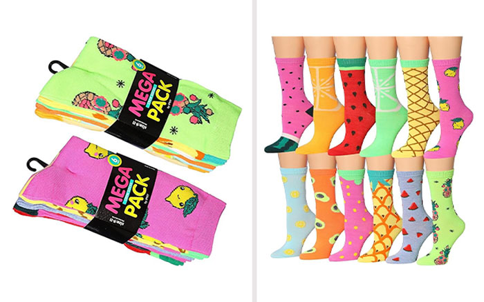 Pack Of 12 Vivid Crew Socks - The Ultimate Accessory For Those Who Want To Walk On The Colorful Side!