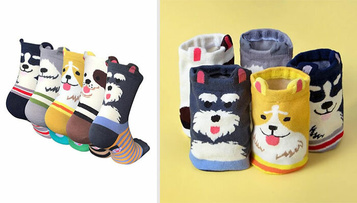 Pawsitively Adorable! Women's Cute Dog Patterned Animal Socks – An Instant Mood Lifter For Dog Enthusiasts Of All Ages!