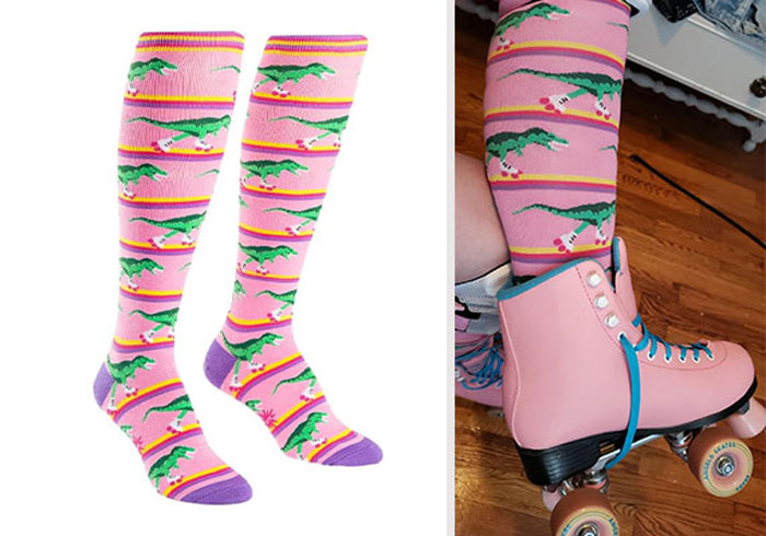 Make Your Feet Roar With Excitement With Our Dinosaur Knee-High Socks - The Perfect Adventure Companion For Little Explorers!