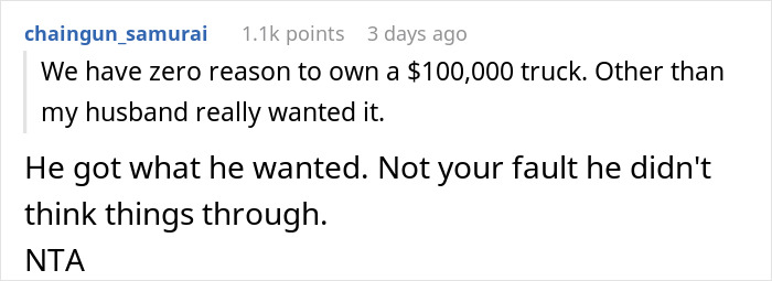 Husband Upset Wife Won’t Give Him Her Car Despite Not Letting Her Drive His Beloved Truck