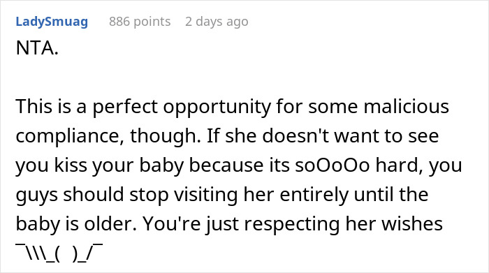 Woman Kisses Her Baby In Front Of MIL While She's Not Allowed To, Gets Asked To Stop But Refuses