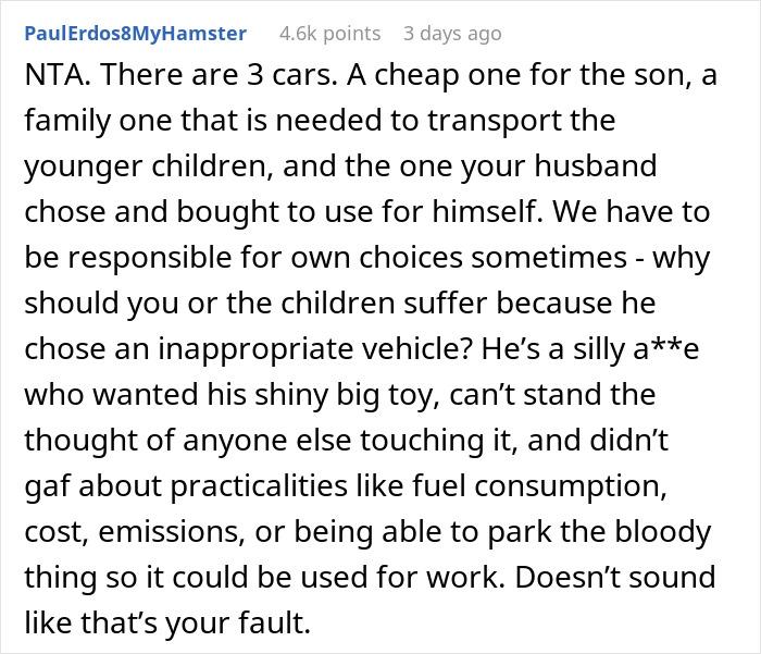 Husband Upset Wife Won’t Give Him Her Car Despite Not Letting Her Drive His Beloved Truck