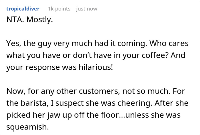 Person Has To Comment On Woman Ordering Oat Milk, Regrets It After Getting Too Much Information