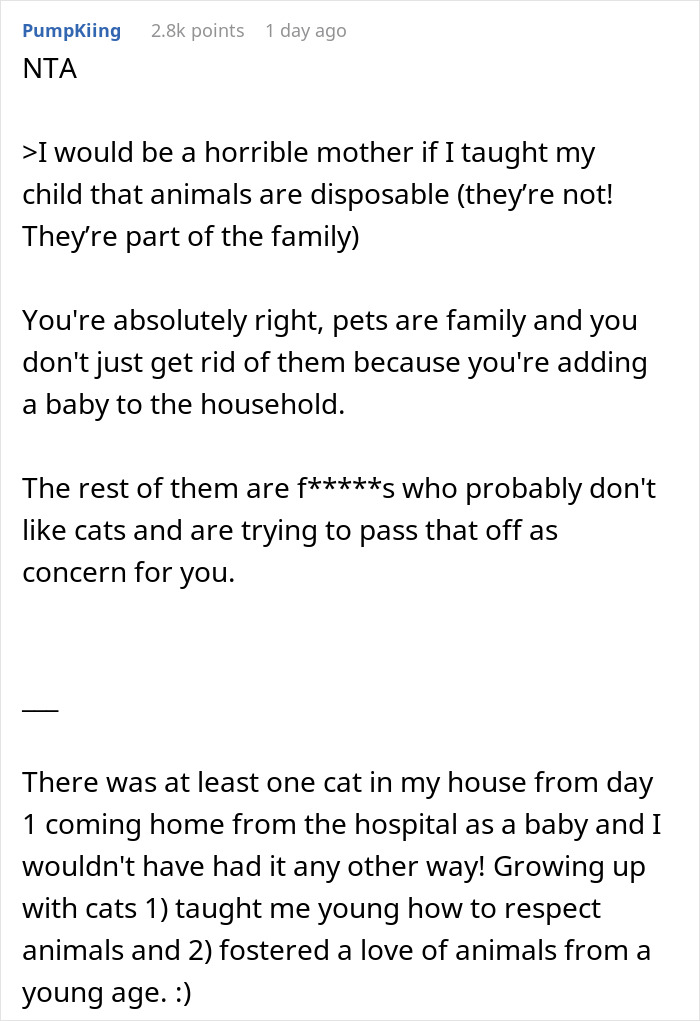 Woman Is Disappointed Friend Won’t Get Rid Of Her Cats Now That She’s Pregnant To Protect Her Baby