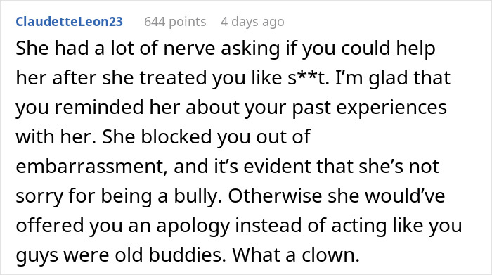 Bully Receives Revenge Years After Graduation When Victim Throws Facts About Their Deeds Back In Their Face