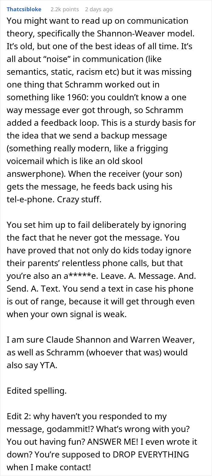 “AITA For Telling My Son That He's Not Coming On Vacation Because He Didn't Check His Emails?”