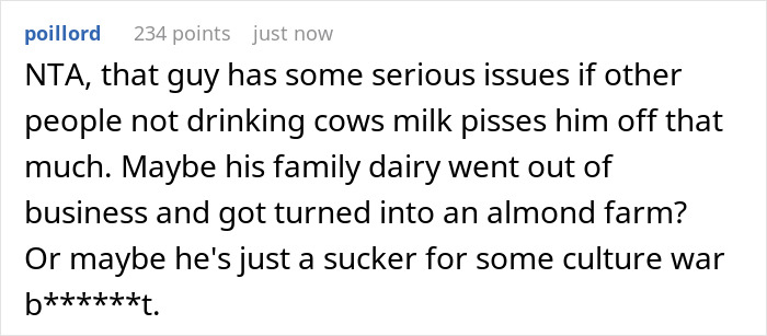 Person Has To Comment On Woman Ordering Oat Milk, Regrets It After Getting Too Much Information