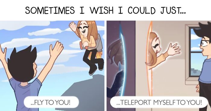 This Artist Captures Moments From Her Long-Distance Relationship In Relatable Comics (70 Pics)