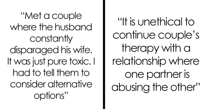 Couples Therapists Are Sharing What They Do If They Think The Couple Is Beyond Saving (40 Answers)