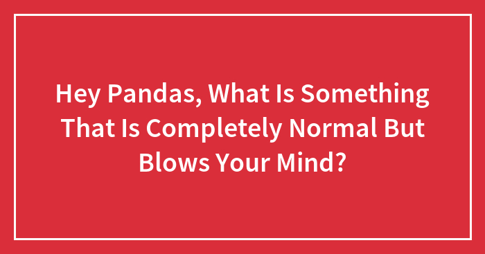 Hey Pandas, What Is Something That Is Completely Normal But Blows Your Mind?