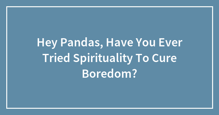 Hey Pandas, Have You Ever Tried Spirituality To Cure Boredom? (Closed)