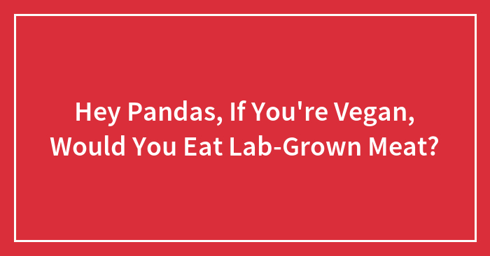 Hey Pandas, If You’re Vegan, Would You Eat Lab-Grown Meat? (Closed)