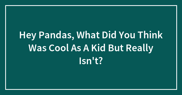 Hey Pandas, What Did You Think Was Cool As A Kid But Really Isn’t? (Closed)