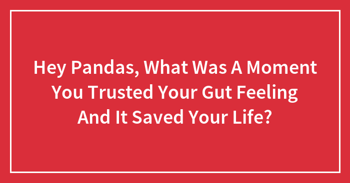 Hey Pandas, What Was A Moment You Trusted Your Gut Feeling And It Saved Your Life? (Closed)