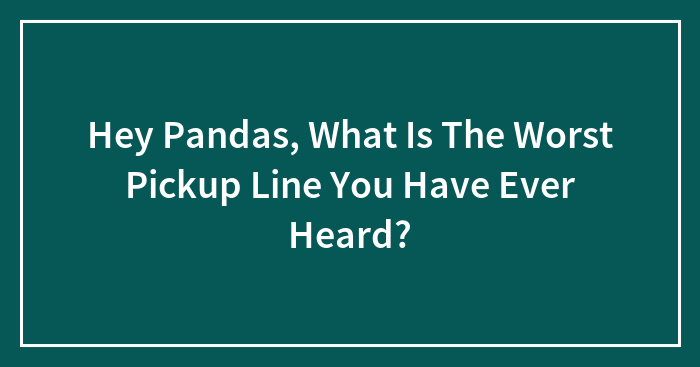 Hey Pandas, What Is The Worst Pickup Line You Have Ever Heard?