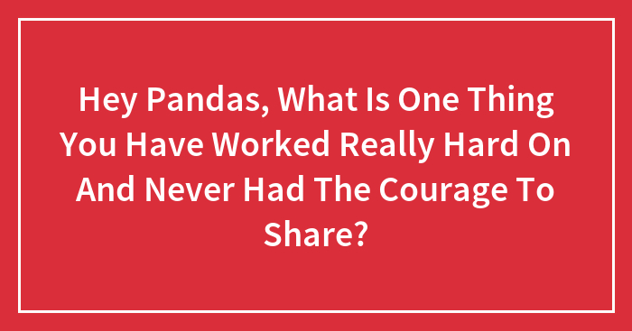 Hey Pandas, What Is One Thing You Have Worked Really Hard On And Never Had The Courage To Share? (Closed)