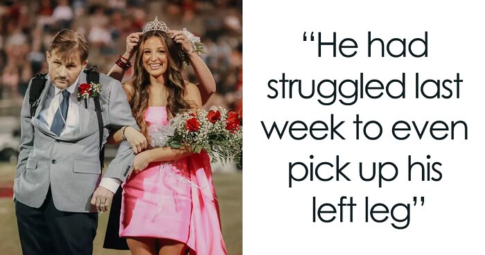 Proud Father Struggling With Cancer Leads His Daughter To Homecoming Victory