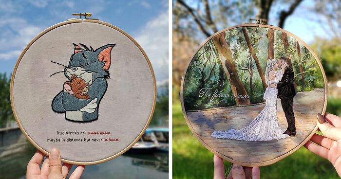 I Combined Embroidery With Paint And Here Are My 25 Best Works