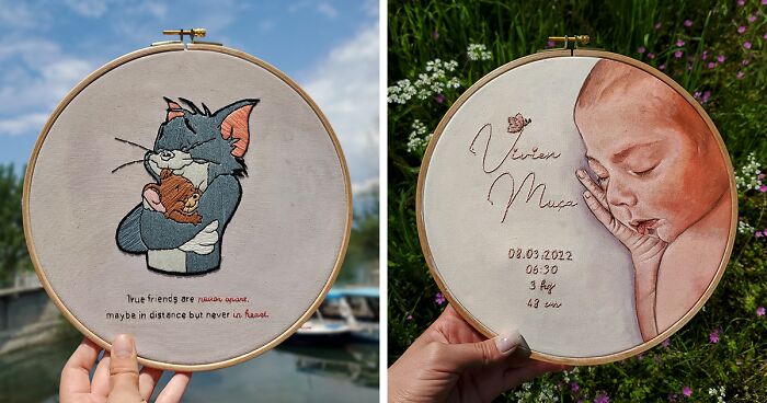 My 25 Embroidery Works That Range From Popular Cartoon Characters To Beautiful Landscapes