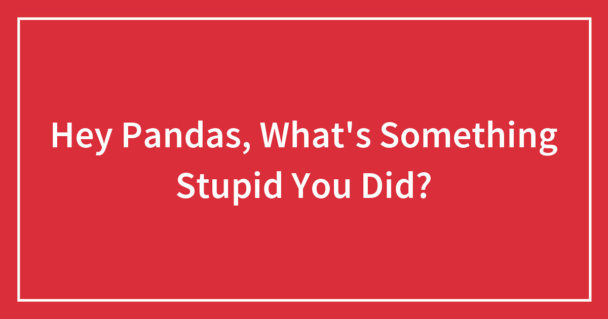 Hey Pandas, What’s Something Stupid You Did? (Closed) | Bored Panda