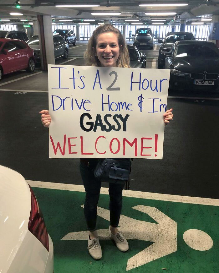 My Sister Picked Me Up At The Airport Holding This Sign