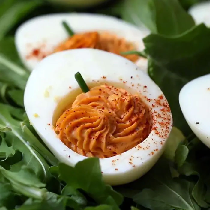 Halloween Pumpkin Deviled Eggs