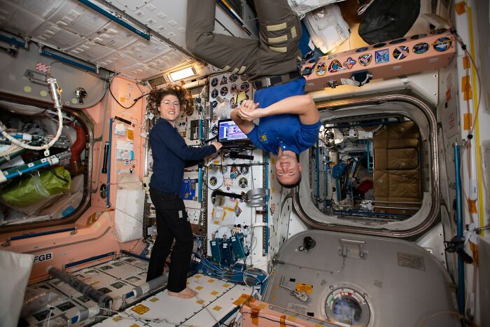 People in an International Space Station