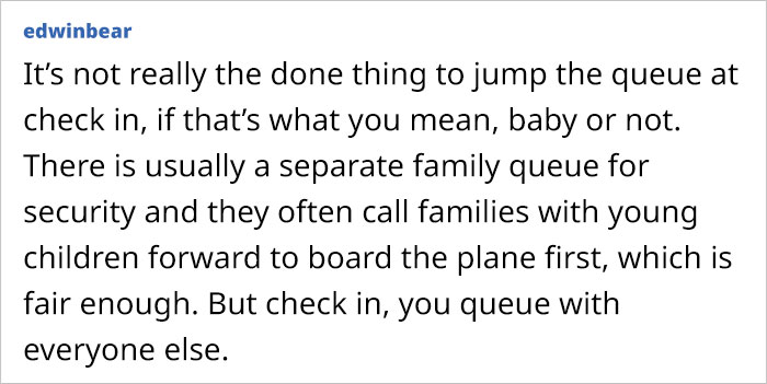 "[Am I Being Unreasonable] To Think That It's OK To Jump The Queue When With An Infant?"