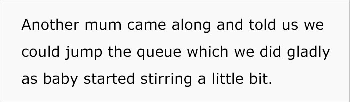 "[Am I Being Unreasonable] To Think That It's OK To Jump The Queue When With An Infant?"