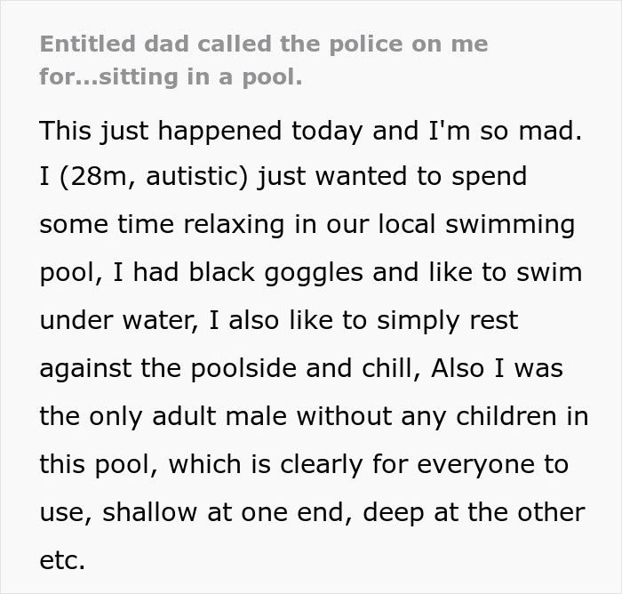 Man Forced To Explain To Police Why He’s At The Pool After Entitled Dad Thinks The Worst Of Him