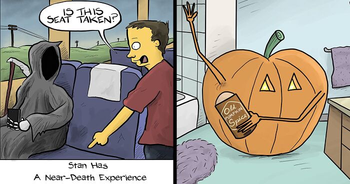 Nate Fakes Makes People Laugh With Single-Panel Jokes, And Here's The Halloween Edition (55 Pics)