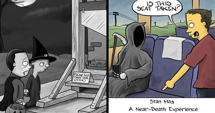 55 Halloween-Themed Single-Panel Comics By This Artist