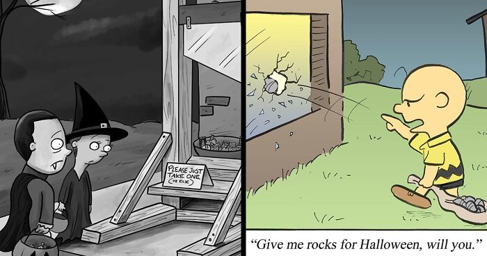 This Artist Makes Funny Single-Panel Comics, And Here Are 55 Of His Halloween-Themed Works