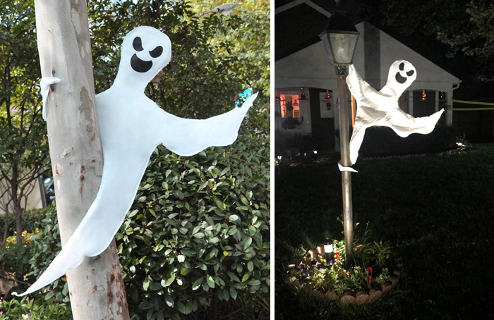 Joyin 53” Halloween Bendable Tree Wrap Ghost Decoration: Spook-up your outdoor space with a super cute ghost peeping from your trees and porches.