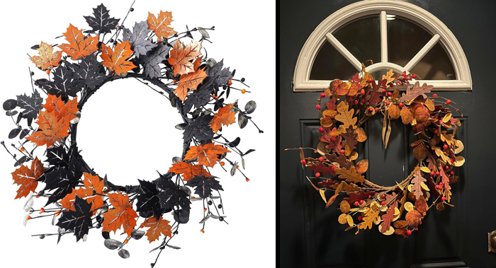 YNYLCHMX Halloween Wreath For Front Door: Perfect outdoor decoration to welcome trick-or-treaters!