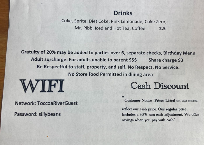 Restaurant Menu Says That There Is A Fee “For Adults Unable To Parent” And Netizens Are Raging