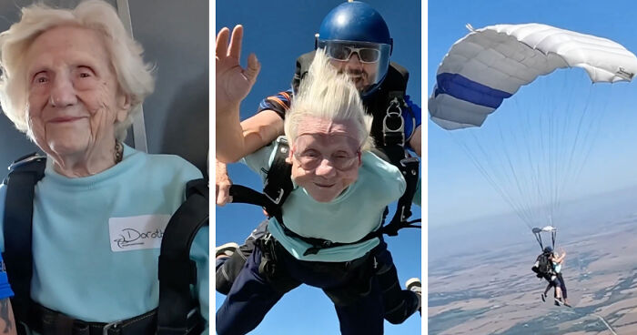 Meet 104-Year-Old Dorothy, World’s Oldest Tandem Skydiver