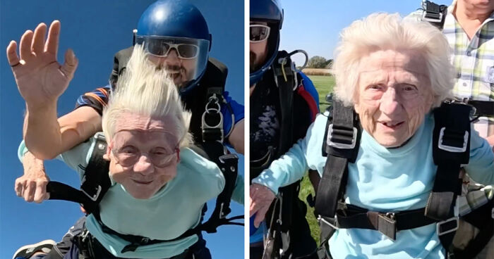 Elderly Daredevil Dorothy Just Became The Oldest Person In The World To Tandem Skydive