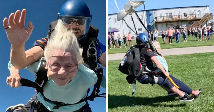 Grandma Defies Age And Breaks The World Skydiving Record At 104 With No Fear