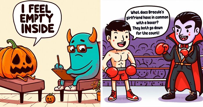 Here Are 13 Spooky Jokes I Put Into My Halloween Series Of Comics