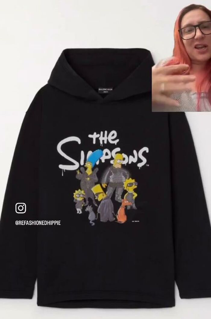 $800 For This Simpson's Kind Of Crossover Sweatshirt From Balenciaga