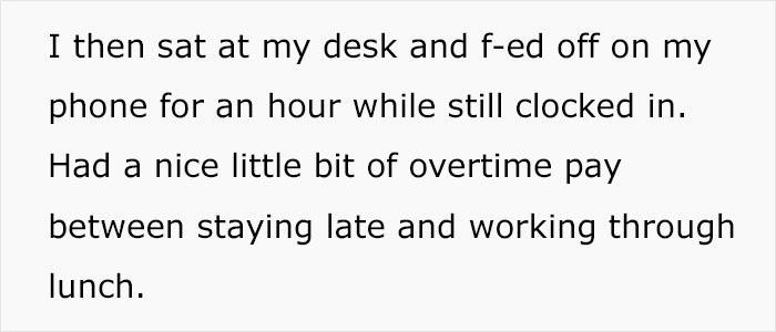 Boss Wants The Most Efficient Employee To Stay Late Like Everyone Else, They Maliciously Comply