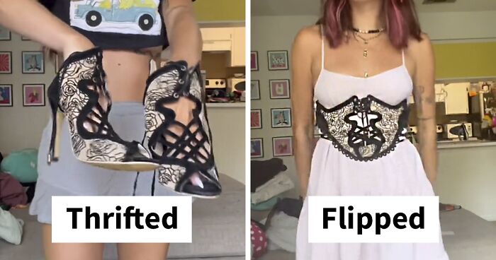 This Woman Is A Master At Flipping Thrift Store Finds Into Fashionable Outfits (31 Pics)