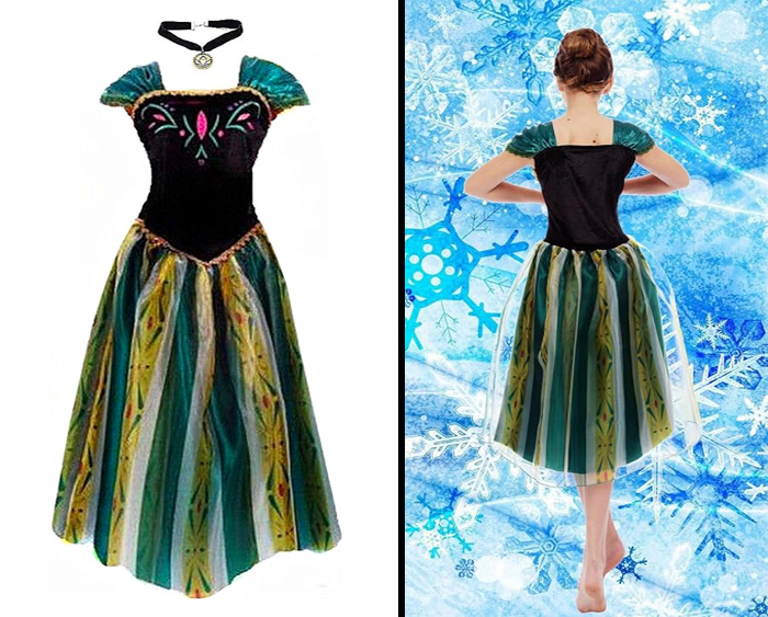 Big-On-Sale Princess Adult Women Coronation Dress Costume: So you can channel your inner Anna from Frozen and create a truly enchanting Halloween look.