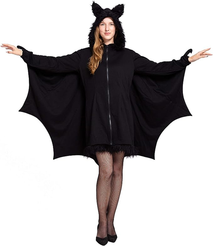 Spooktacular Creations Woman’s Black Bat Zip Hoodie Halloween Costume: Guaranteed to make you the coolest bat in the cave!