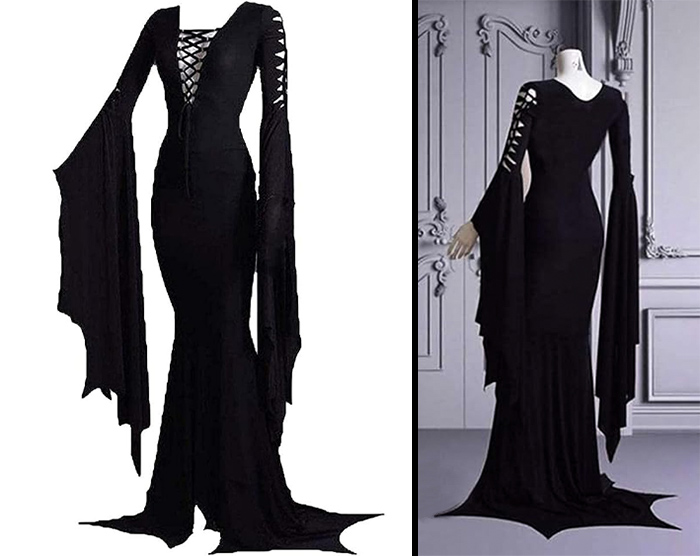 Women's Morticia Floor Dress Costume: Instantly transforming you into the iconic matriarch from The Addams Family.