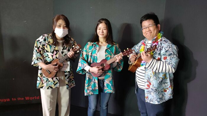 Members Performing At A Meeting Of An Adult Ukulele Club