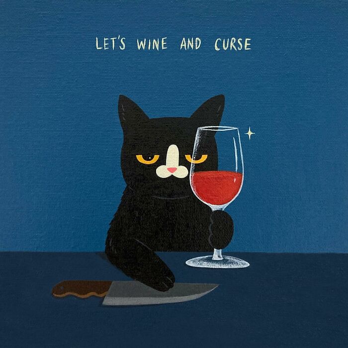 This Artist Blends Sarcasm With His Adopted Cat’s Attitude In His ...