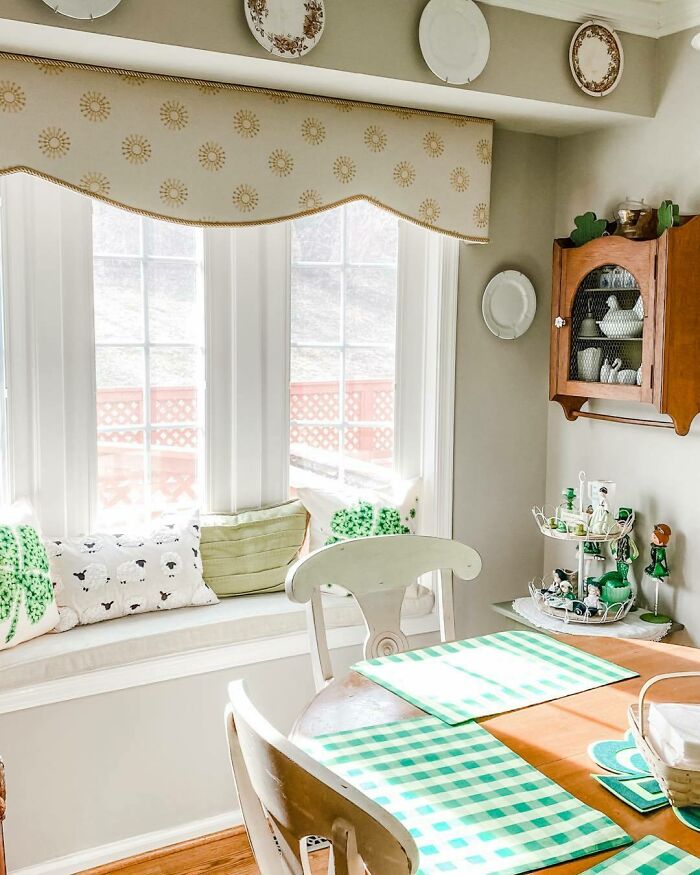 Colorful and authentic window nook near a dinner table 